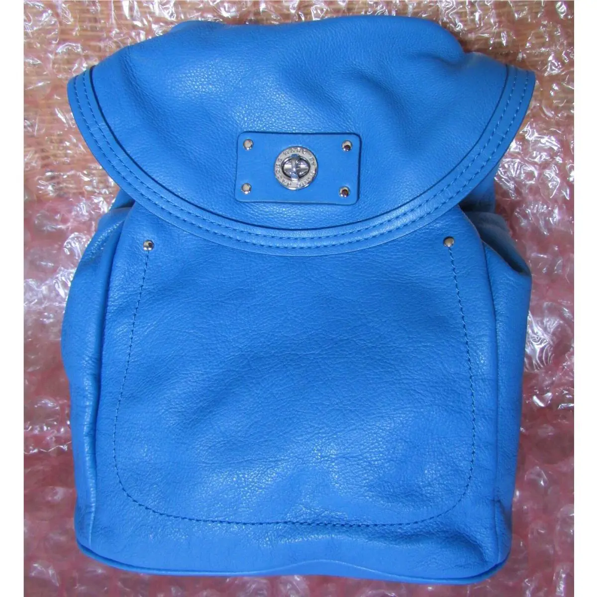 Backpack Totally Turnlock Red or Aqua Leather Aqua by Marc Jacobs