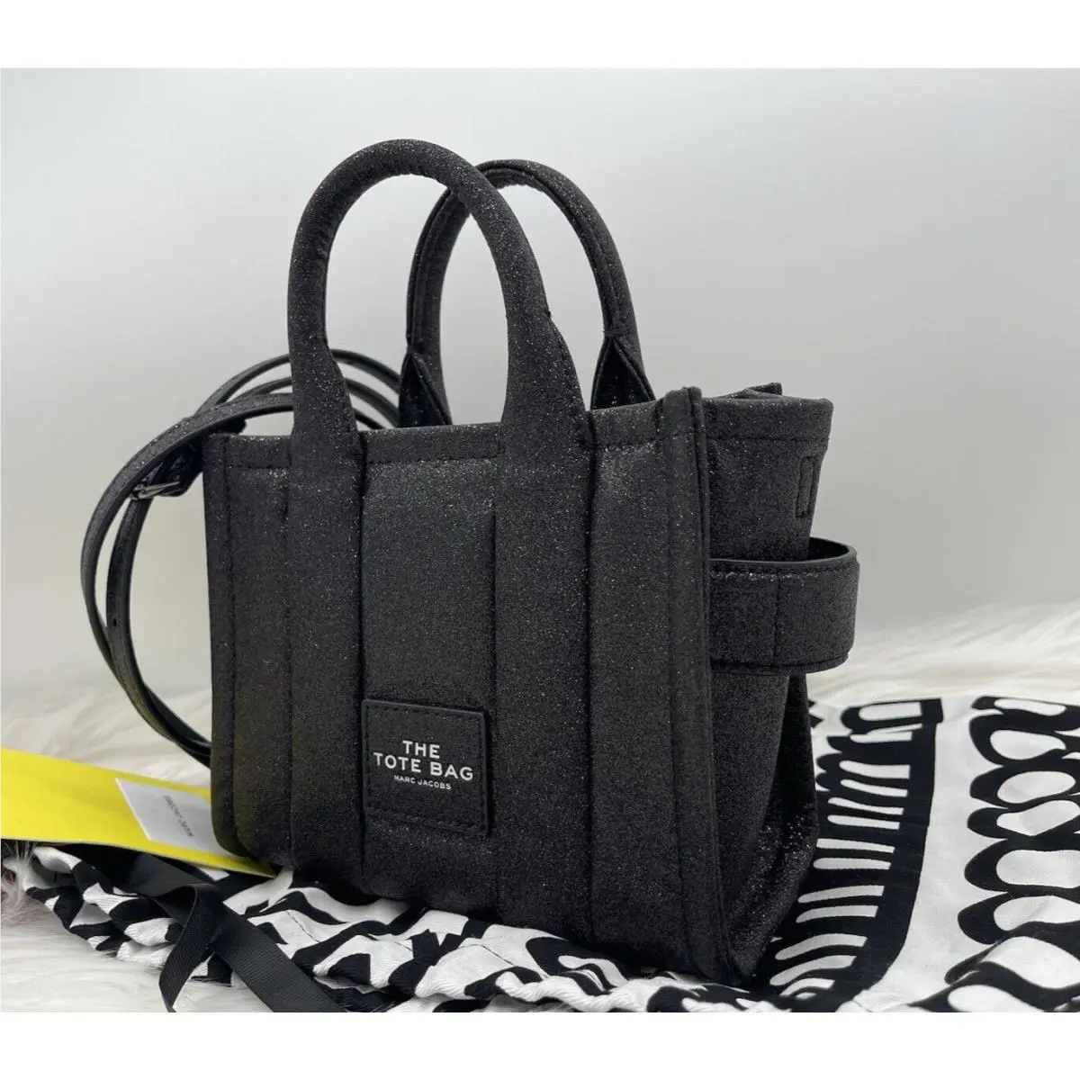 Women’s The Galactic Glitter Mini Padded Leather Tote-black by Marc Jacobs