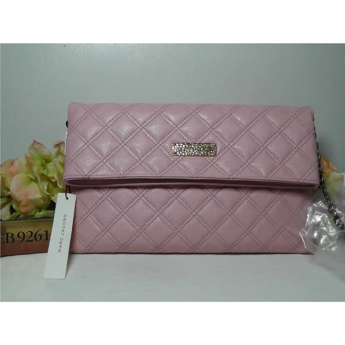 Marc Jacobs Cherry Blossom Leather Sandy Clutch Shoulder Bag
