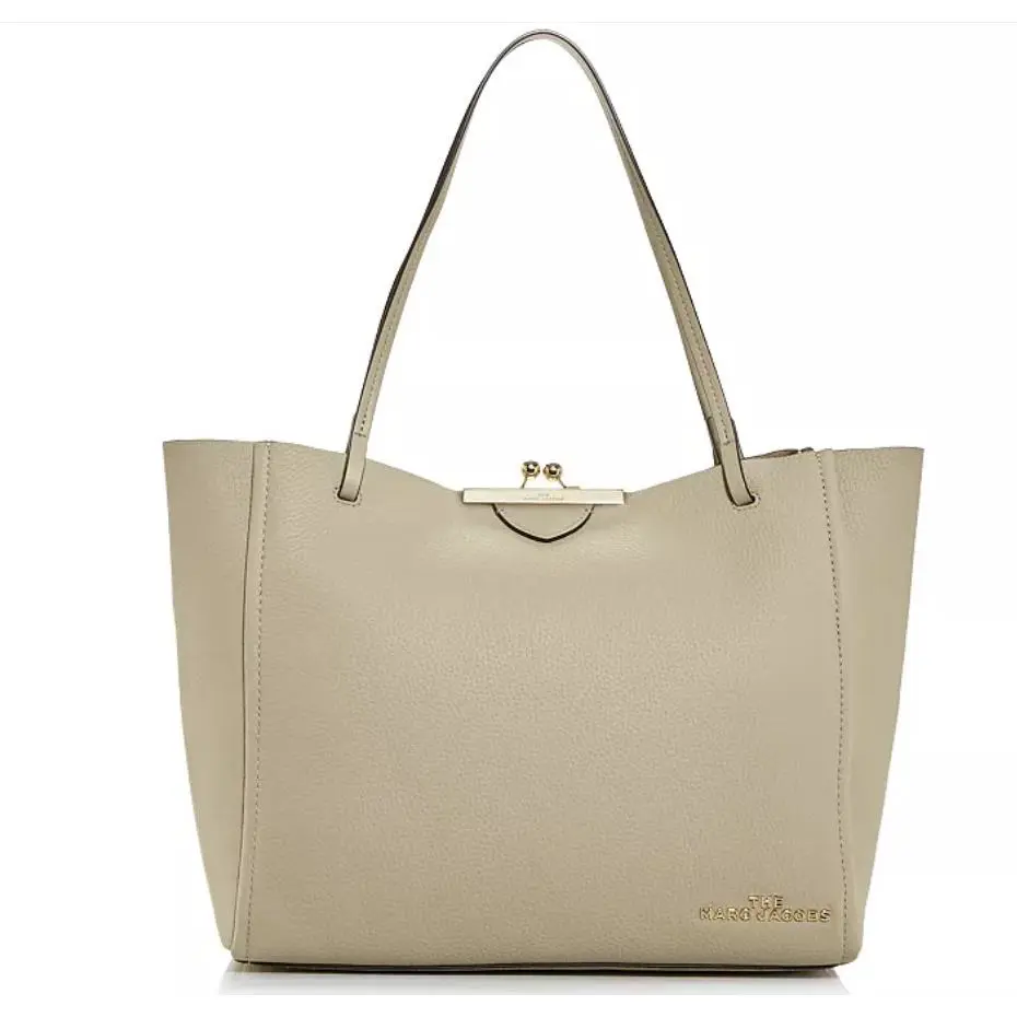 Marc Jacobs The Kisslock Large Leather Tote M0016155 Khaki Dust Bag
