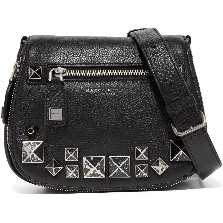 Marc Jacobs Women`s Recruit Chipped Studs Small Saddle Bag Black One Size