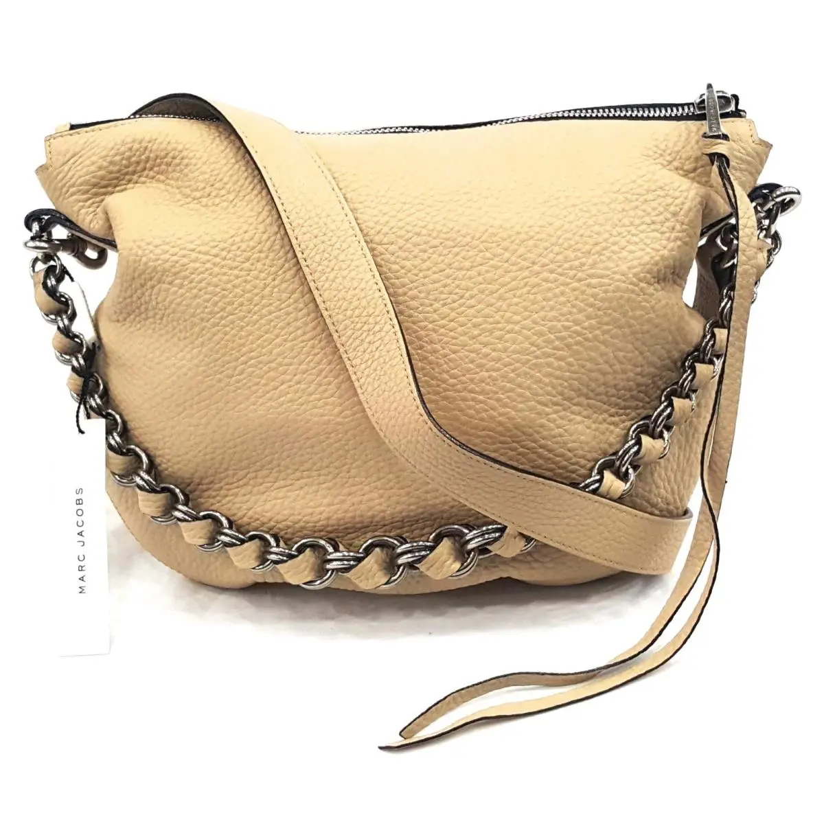 Marc Jacobs Big Apple Nomad Natural Color Leather Hobo Bag Chain Tote