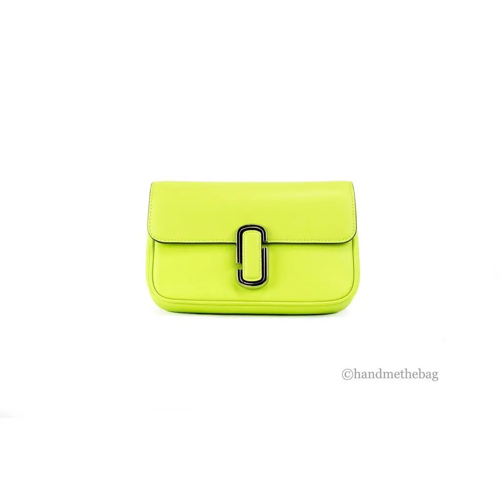Marc Jacobs The J Marc Green Glow Smooth Leather Shoulder Crossbody Handbag