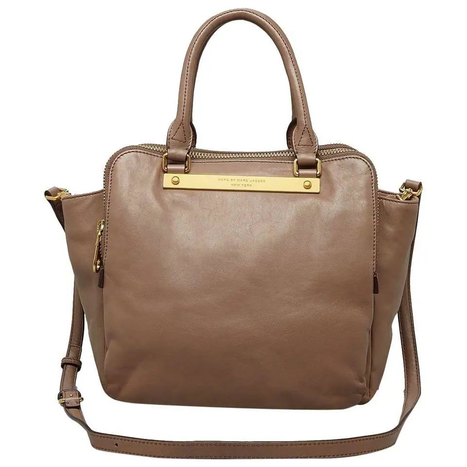 Marc Jacobs Goodbye Columbus Bentley Rootbeer Brown Italian Leather Tote Bag