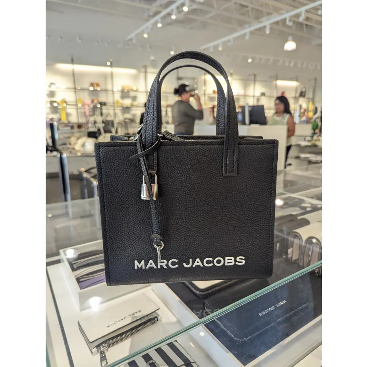 Marc Jacobs Mini Grind Pebbled Leather Satchel Crossbody In Black