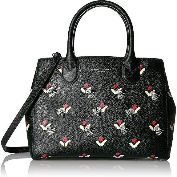 Marc Jacobs Women`s Embellished Tulip Gotham Tote Black/multi - Handle/Strap: Black, Hardware: Silver, Exterior: Black