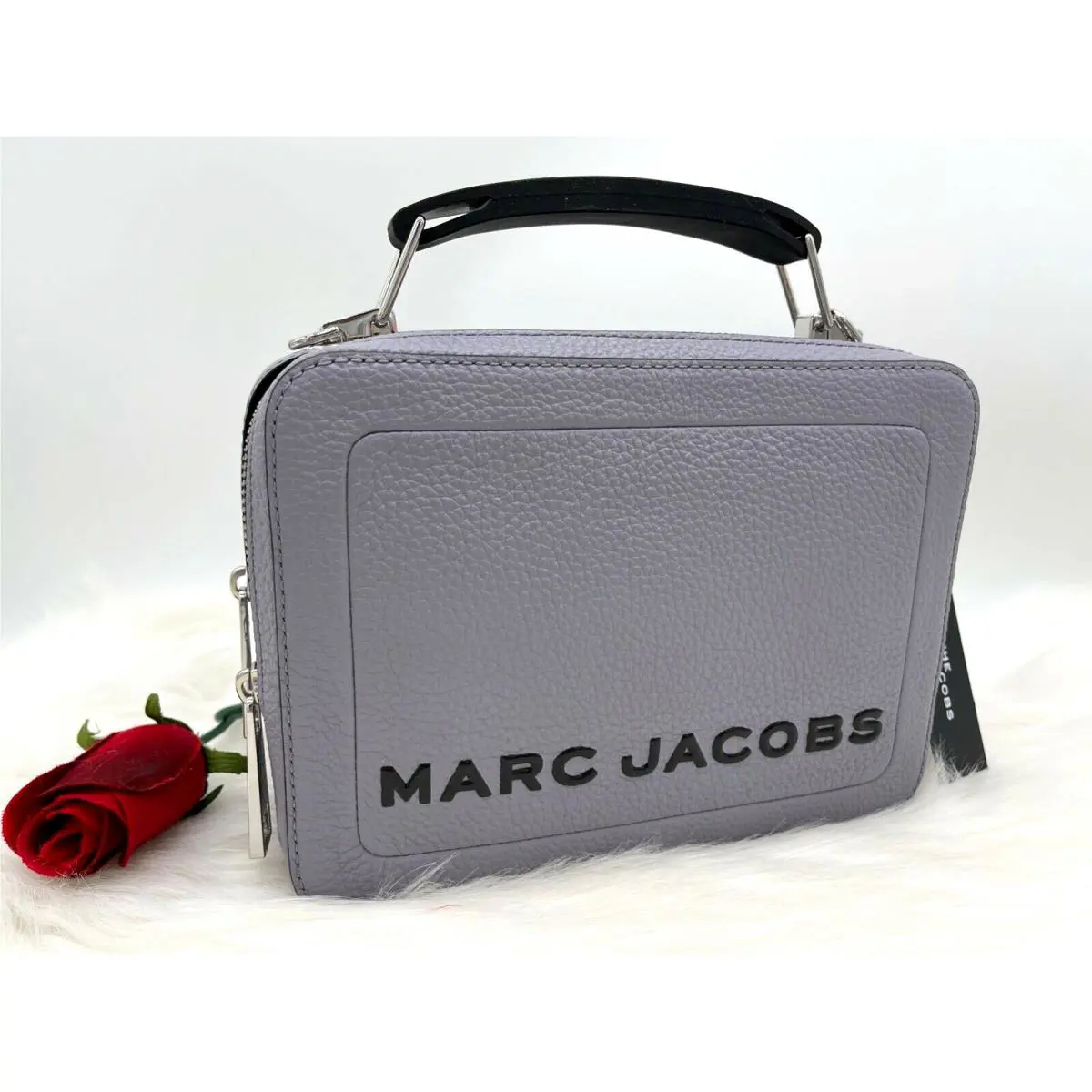 Marc Jacobs Women`s The Box 23 Pebbled Crossbody Bag-minimal Gray