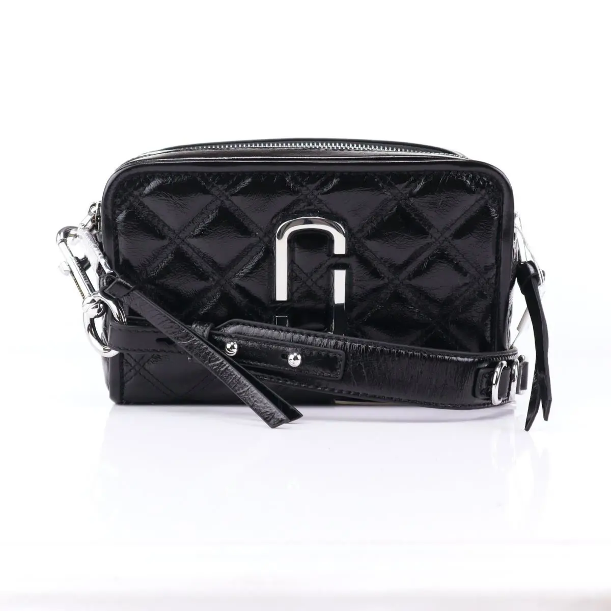 Marc Jacobs Softshot Quilted Double Zip Camera Shoulder Bag in Black