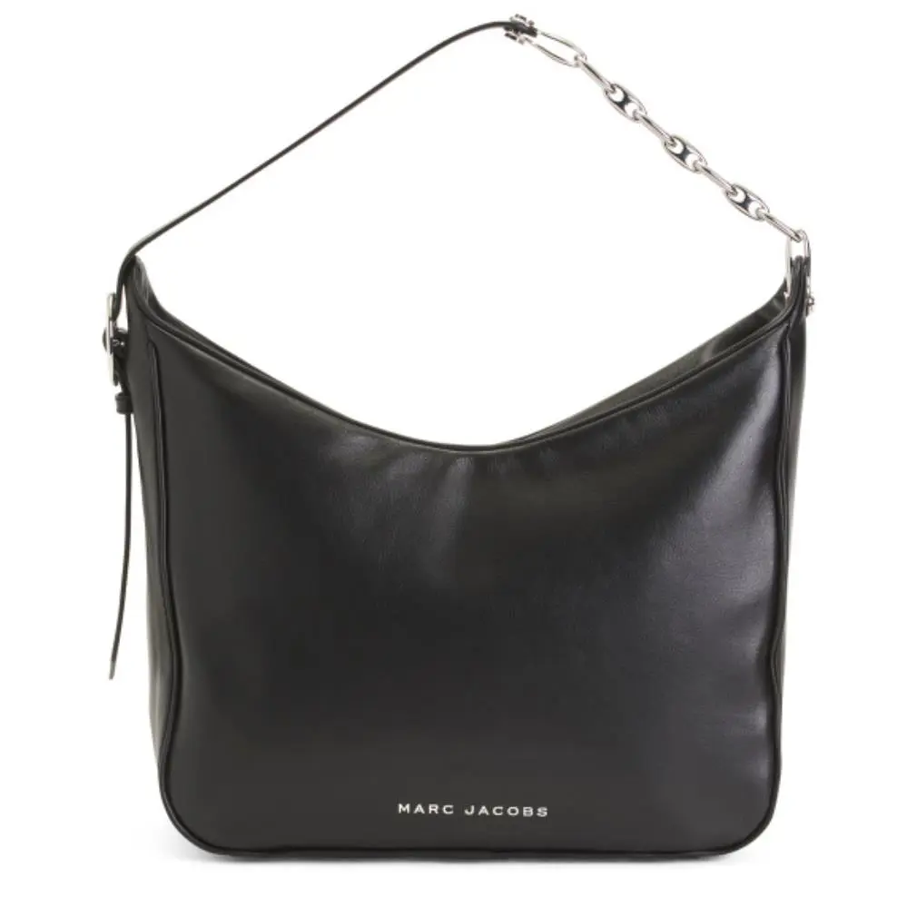 Marc Jacobs The Tempo Leather Hobo Shoulder Bag Black