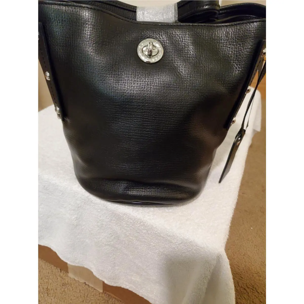 Marc Jacob C Lock Bucket Black Leather Cross Body Bag Comes w/ Tag