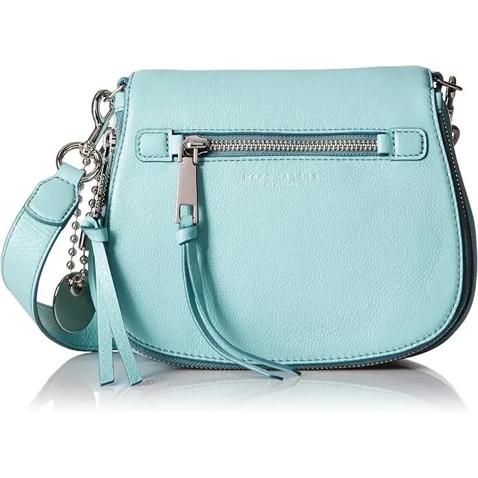 Marc Jacobs Women`s Small Recruit Saddle Bag Azure - Handle/Strap: Blue, Hardware: Silver, Exterior: Azure