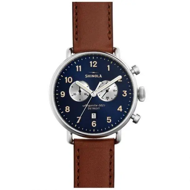 Canfield Chronograph Blue Dial Men`s Watch S0120001940 by Shinola