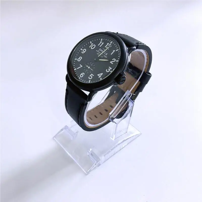 Classic  Runwell Black Dial with Black Leather Men Women Watch 41mm by Shinola