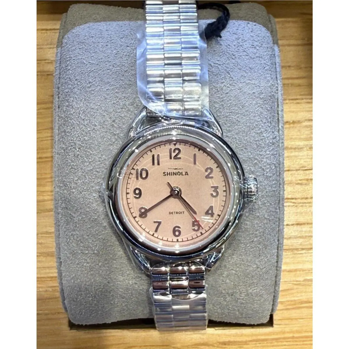 Shinola Runabout 25mm Pink Dial Stainless Steel Watch S0120299728