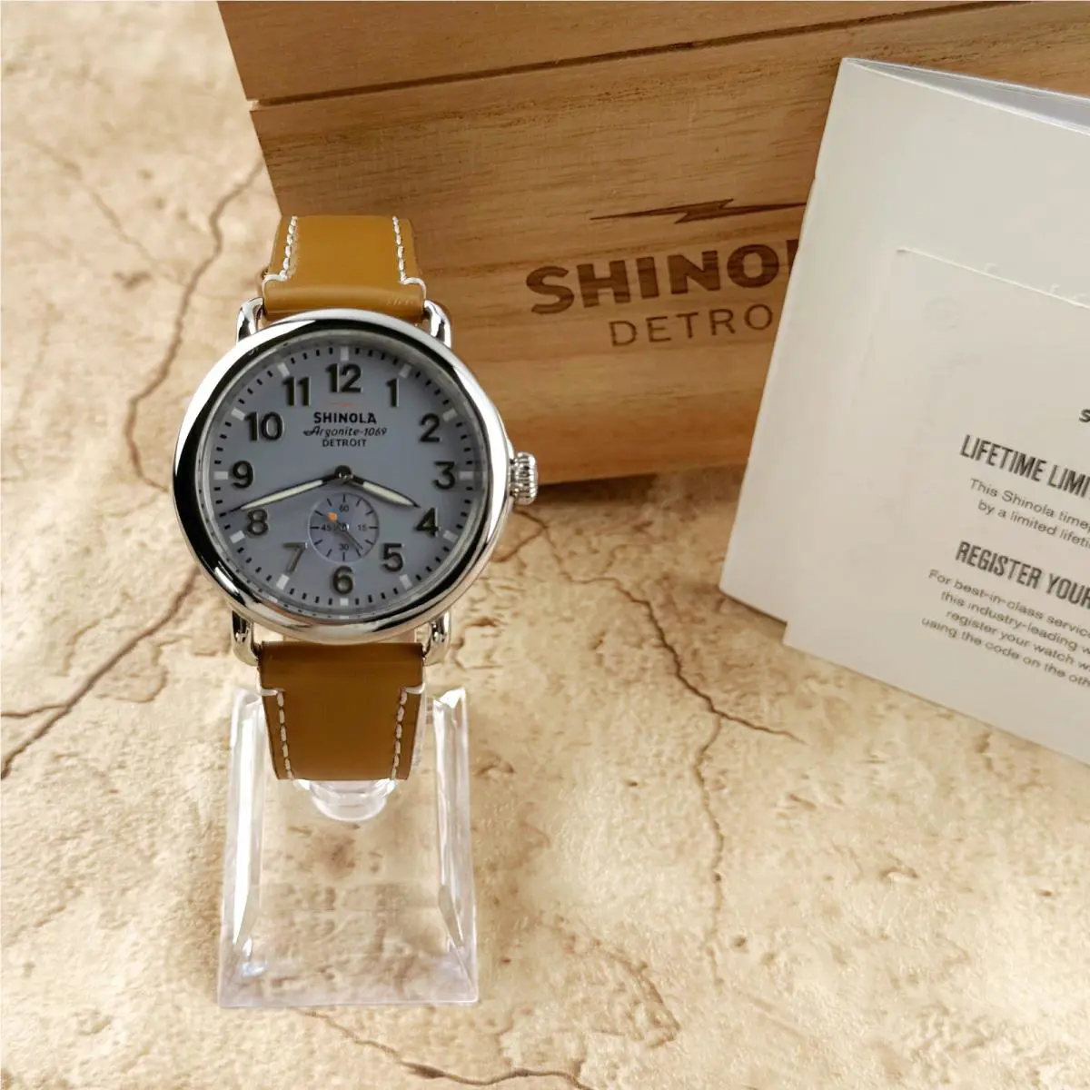 Shinola Runwel Slate Blue Dial 41mm Argonite 1069 Quartz Men`s Watch S0110000024