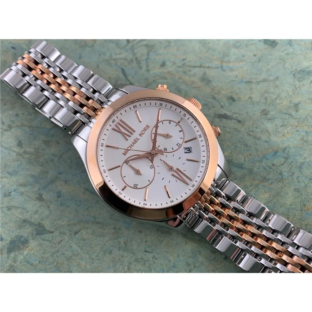 Michael Kors MK5763 Brookton Stainless Steel/rose Two-tone Chrono 40mm B P