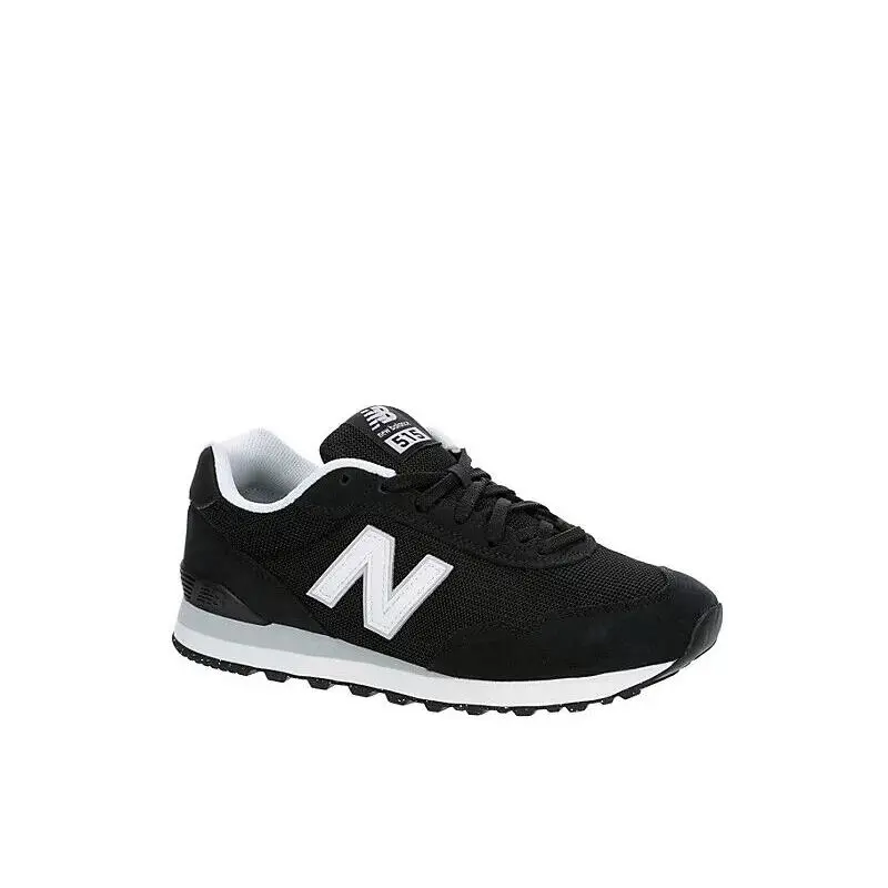 New Balance 515 Men`s Suede Athletic Running Low Top Training Shoes Sneakers - Black/White Logo