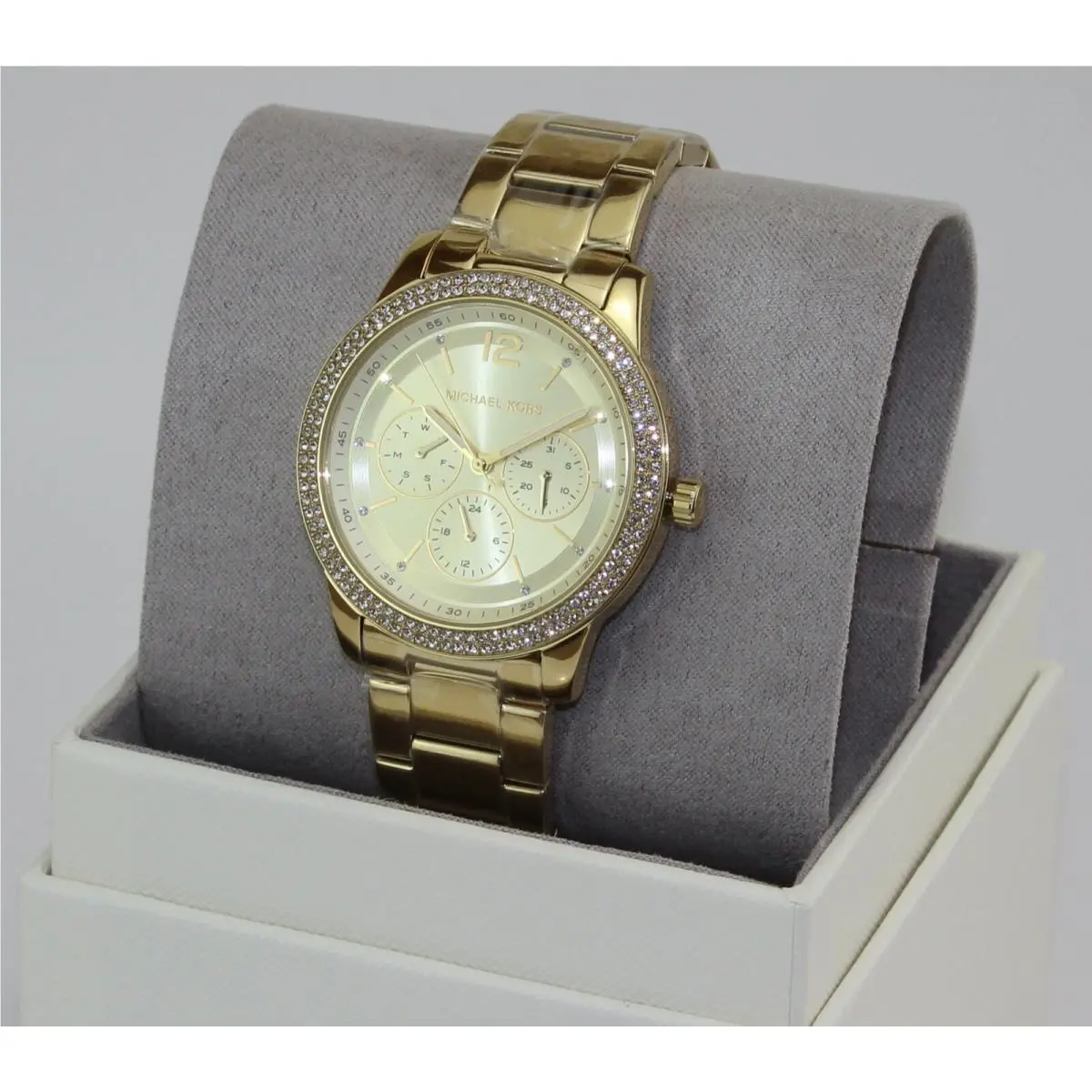 Michael Kors Tibby Gold Crystals Chronograph MK6927 Women`s Watch