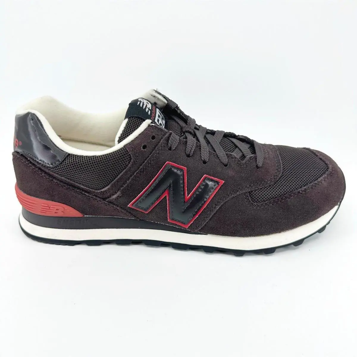 New Balance 574 Classics Brown Red Suede Mens Retro Sneakers ML574CCR