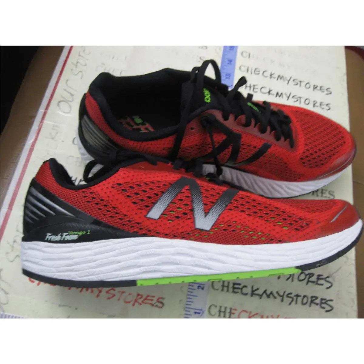 New Balance shoes - VONGO2 - PLEASE SELECT AT TOP, S:: ENERGY RED LIME MULTI 7