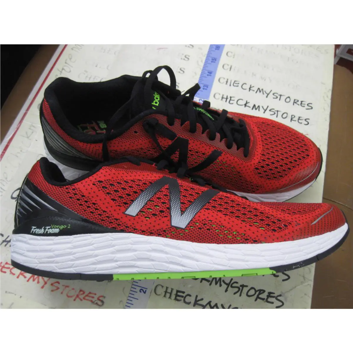 New Balance shoes - VONGO2 - PLEASE SELECT AT TOP, S:: ENERGY RED LIME MULTI 11