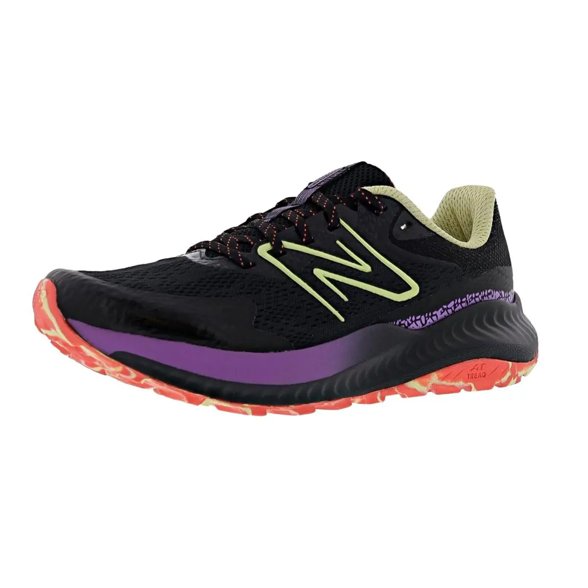 New Balance Women`s Dynasoft Nitrel V5 WTNTRRB5 Wide Width Trail Running Shoes - BLACK / PANTHOM / PURPLE FADE