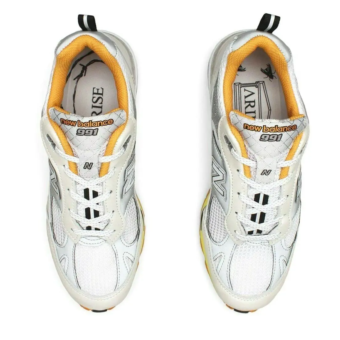New Balance shoes - New Balance 991 - W991ARI - Pearl White / Orange/SILVER 4