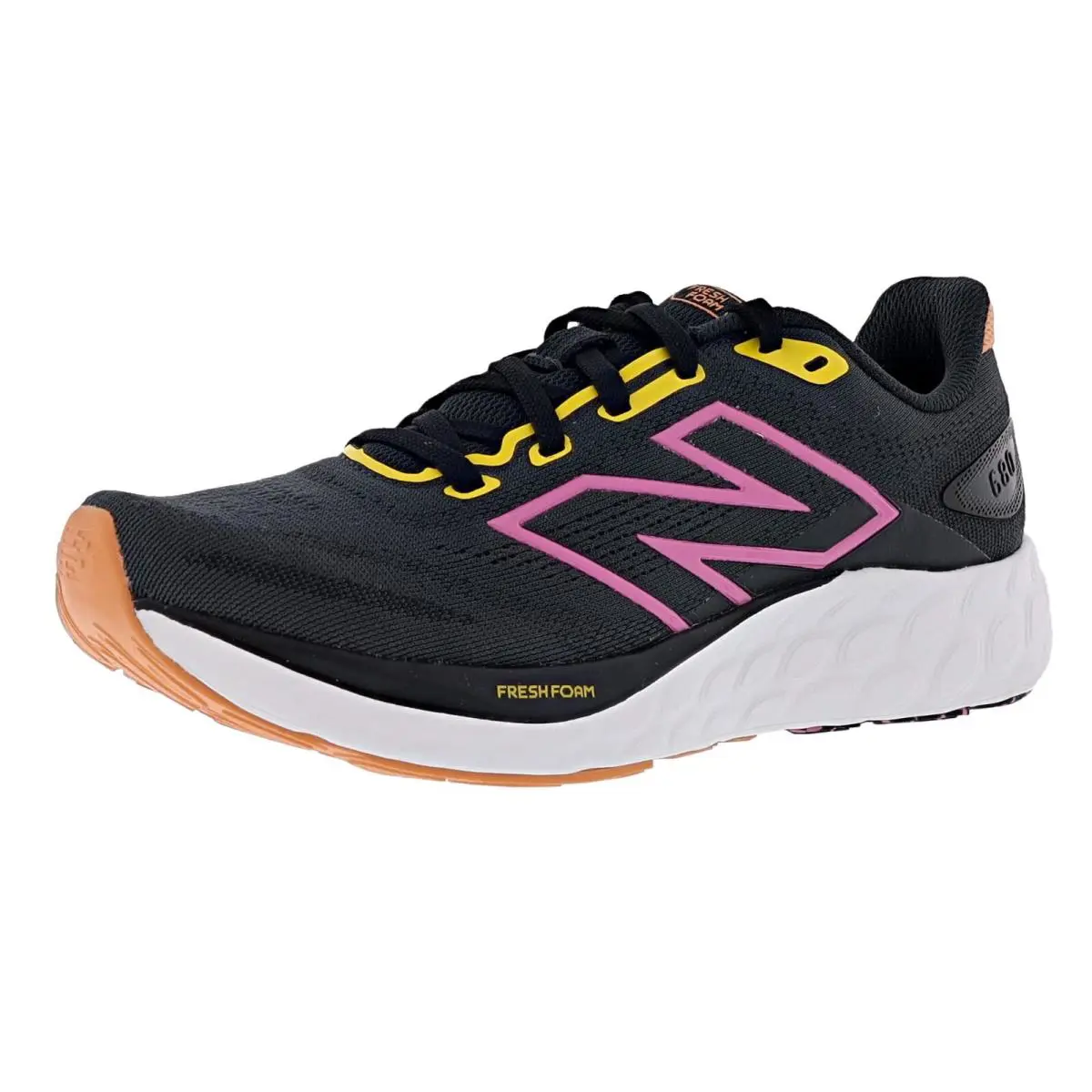 New Balance Women`s 680 v8 W680CM8 Medium Width Running Shoes - BLACK / PHANTOM / REAL PINK