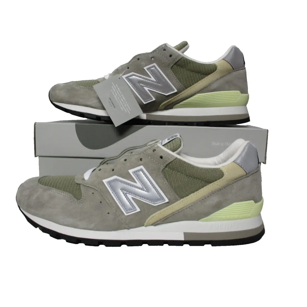 New Balance 996 Gray Sliver White Made In Usa Sneakers Shoes Mens Sz 12 D