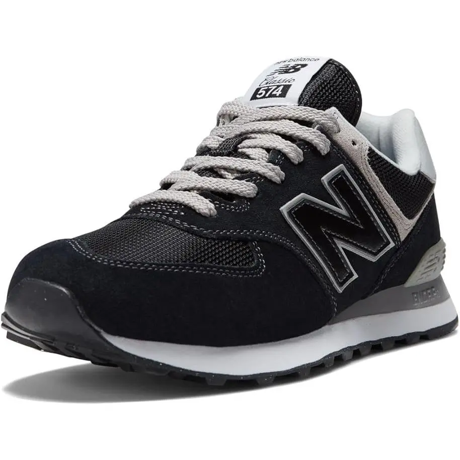 New Balance 574 Core Sneakers Black White Mens Size 8