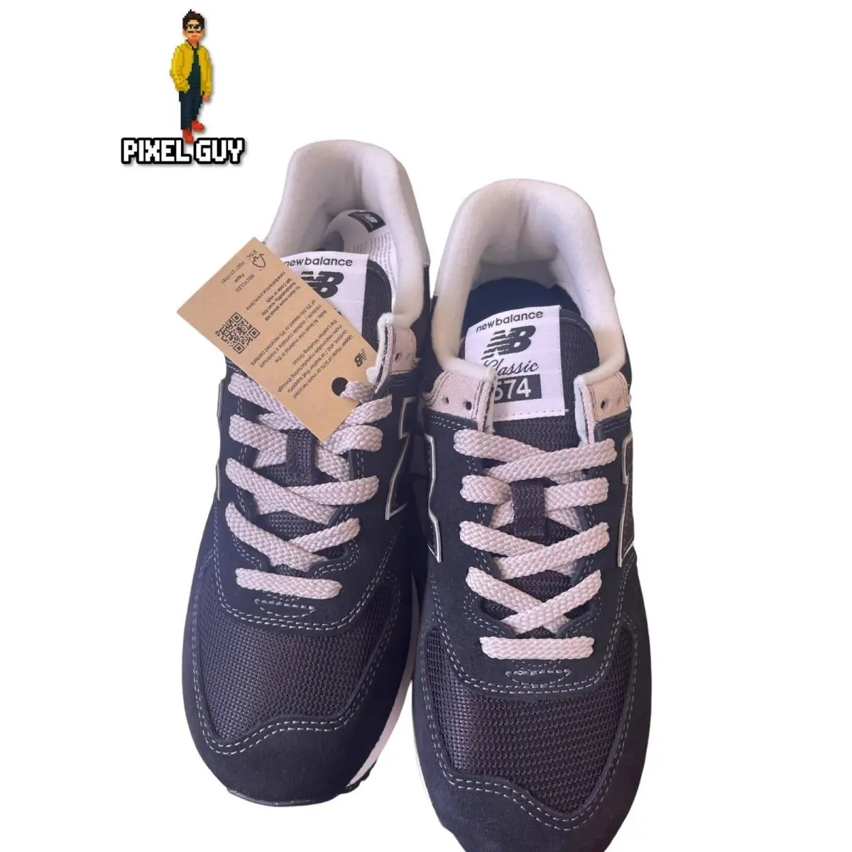 New Balance 574 Classic Mens Size 8 Black Gray Athletic Running Shoes Sneakers