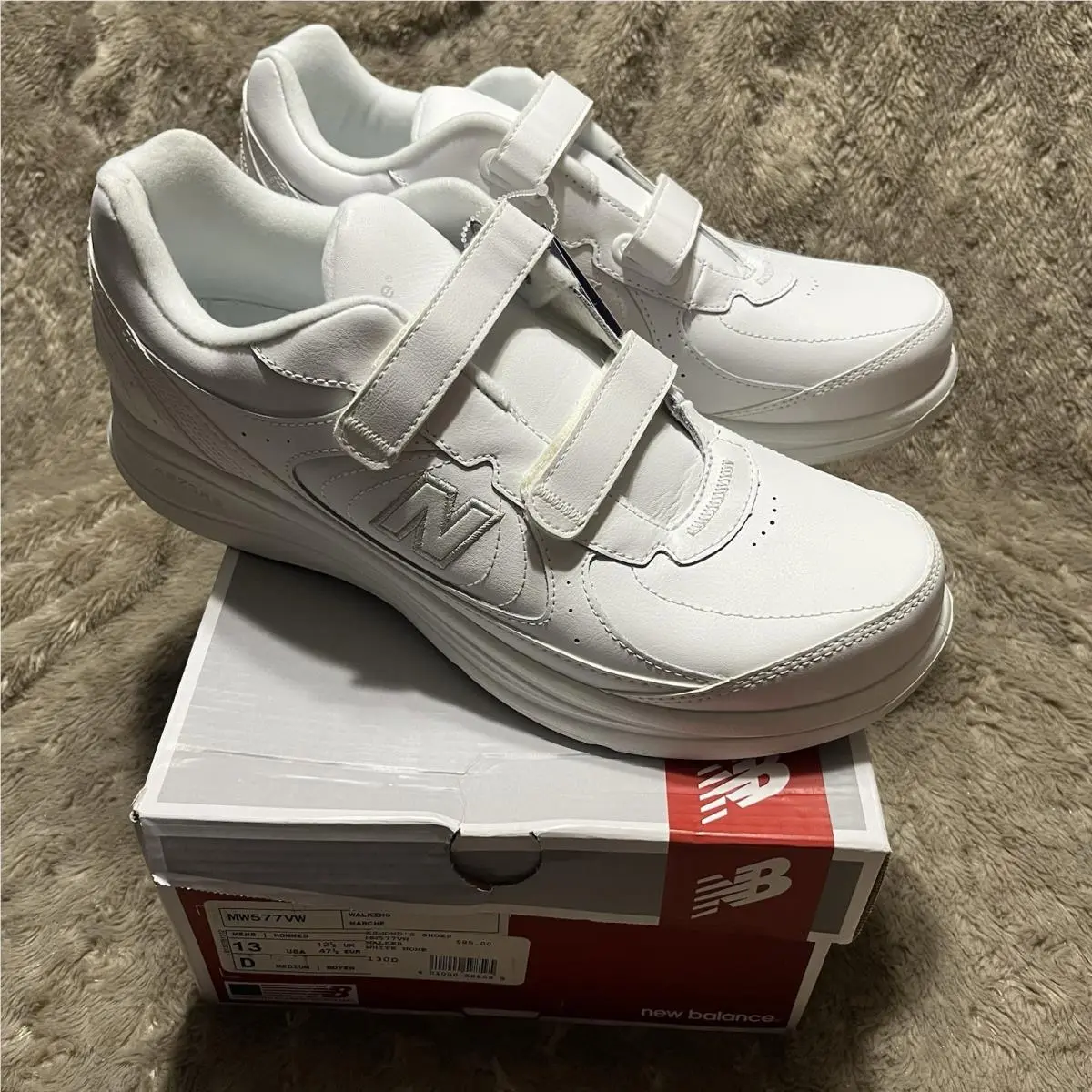Balance 577 Hook Loop White Walking Sneaker Shoes MW577VW Mens 13D