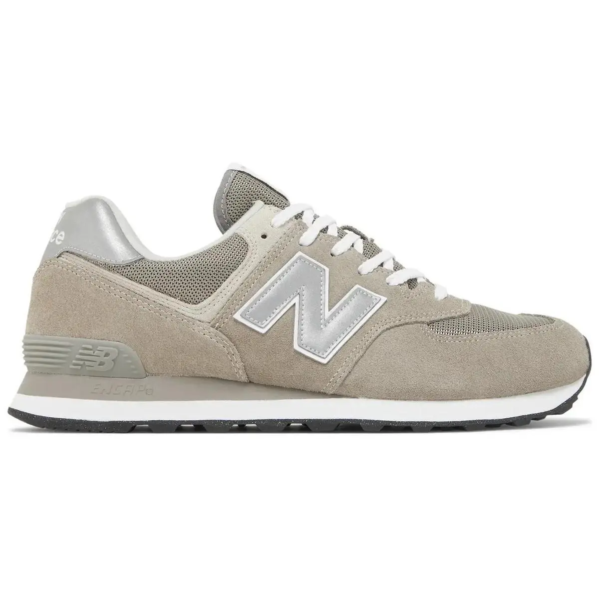New Balance 574 Mens Size 8 Grey White Running Shoes Sneakers ML574EVG New