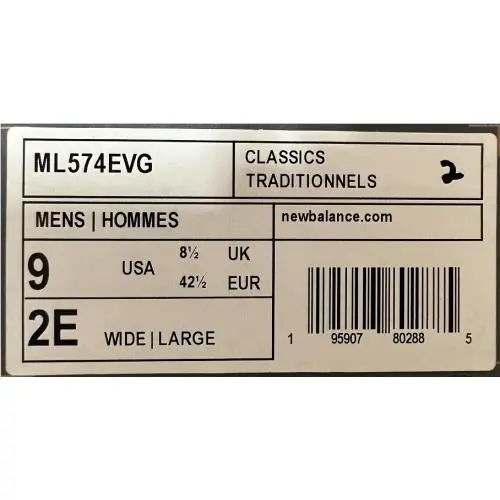 New Balance shoes - New Balance 574 - ML574EVG - Grey/White (UPC: 195907802885) 0
