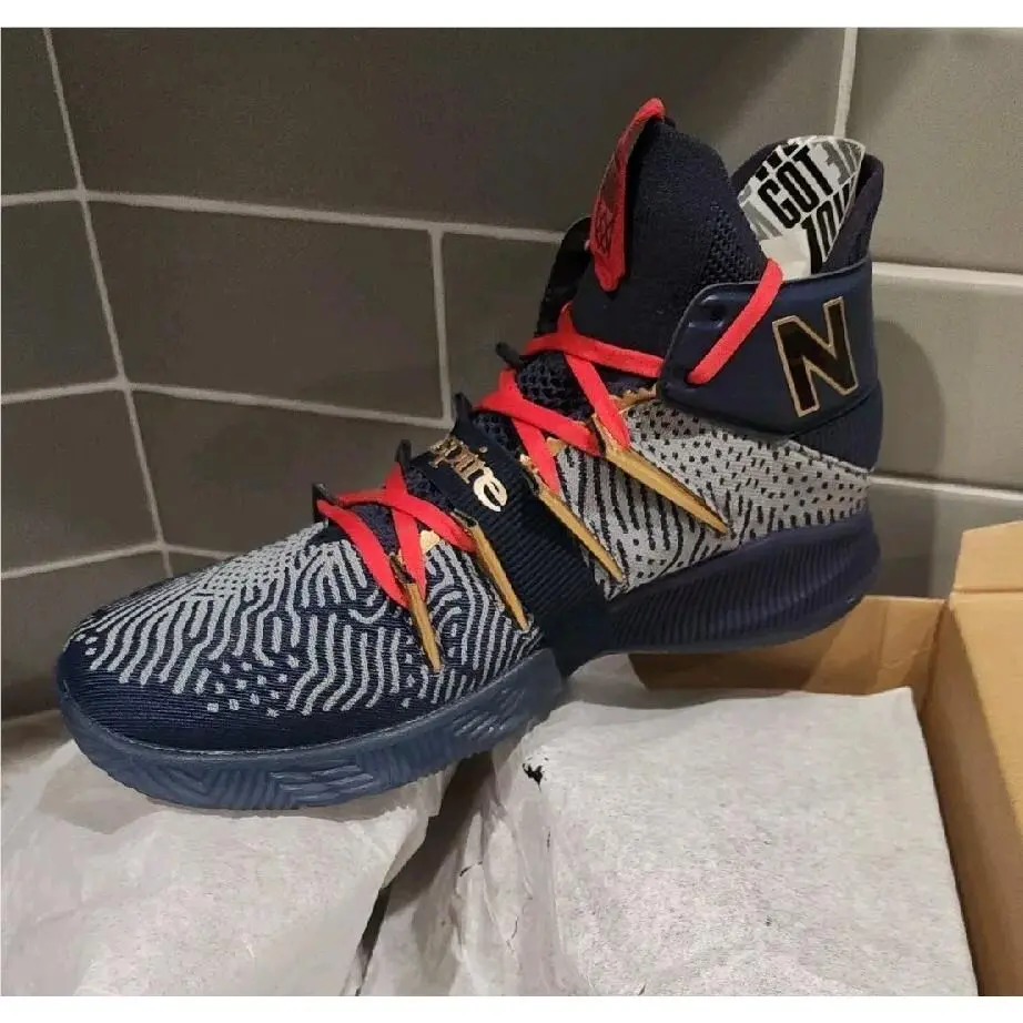 Htf Men`s New Balance Blue Gold Red Basketball Shoes Inspire Bbomnxmk Sz 8.5