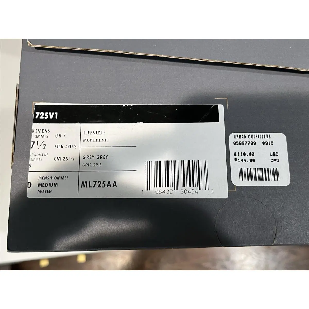 New Balance shoes - New Balance 725 - ML725AA - Gray, Main: Grey (UPC: 196432304967) 6