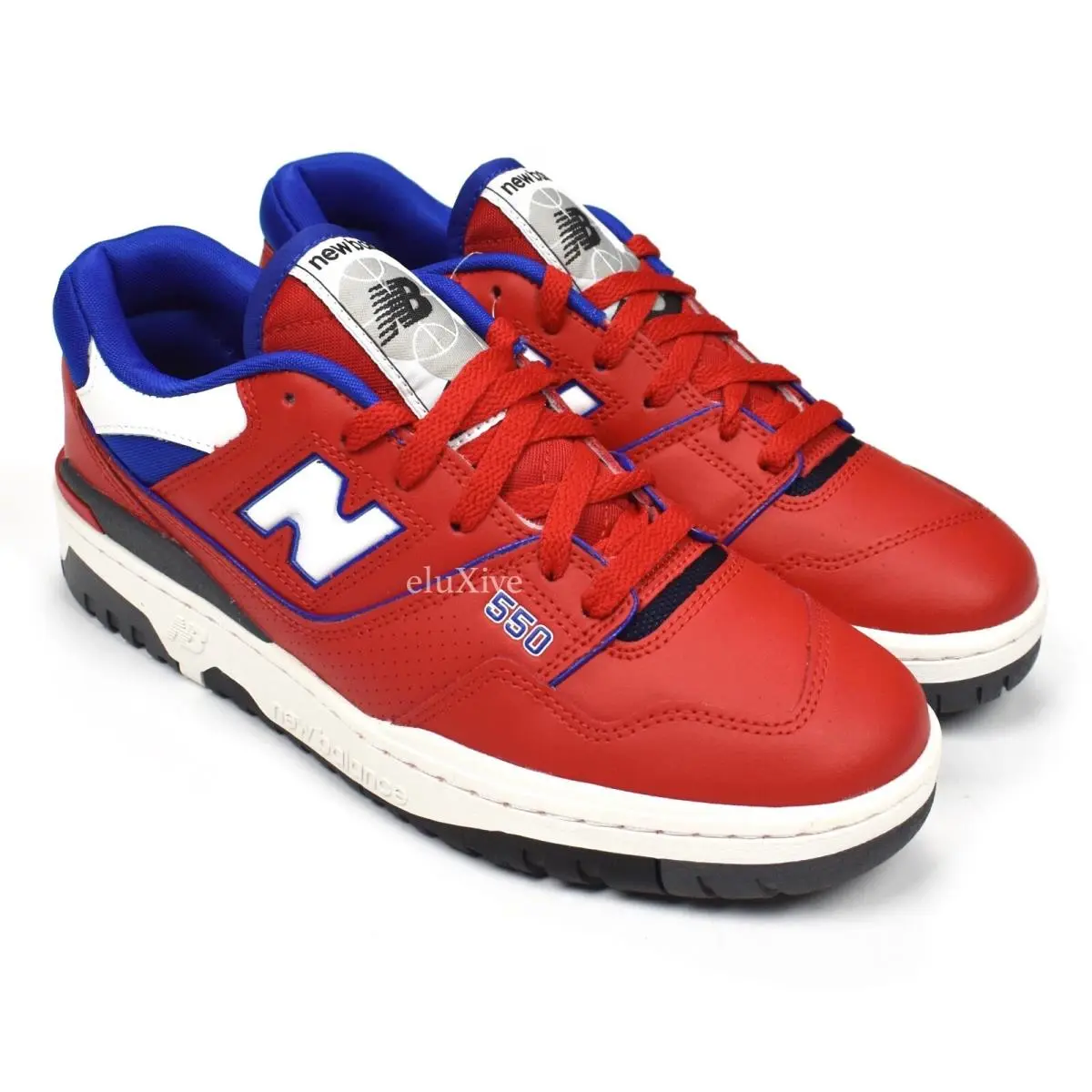 DS 2021 New Balance 550 Leather Basketball Sneakers Red Blue Men`s 9.5
