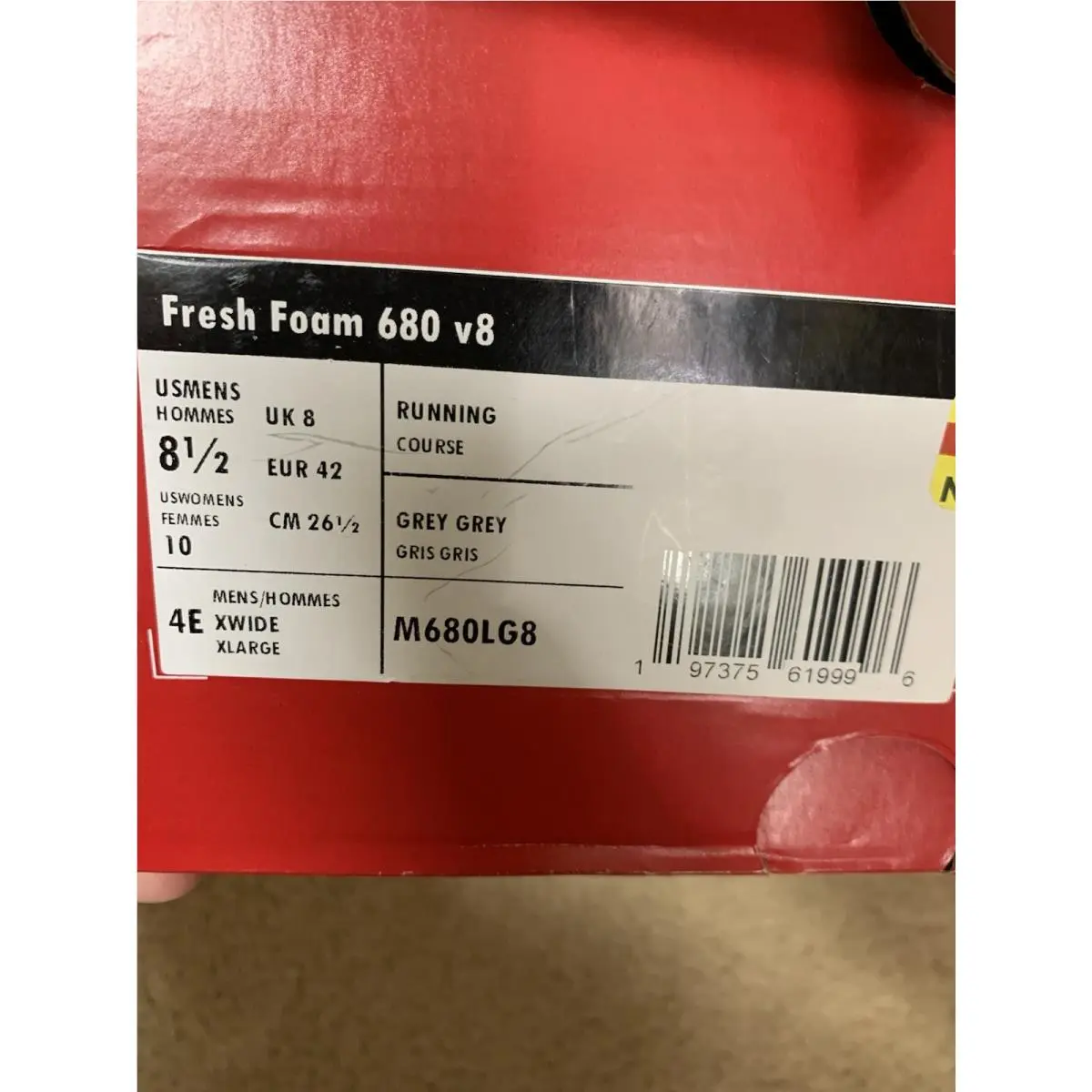 New Balance shoes - New Balance 680 - M680LG8 - Gray (UPC: 197375619996) 5