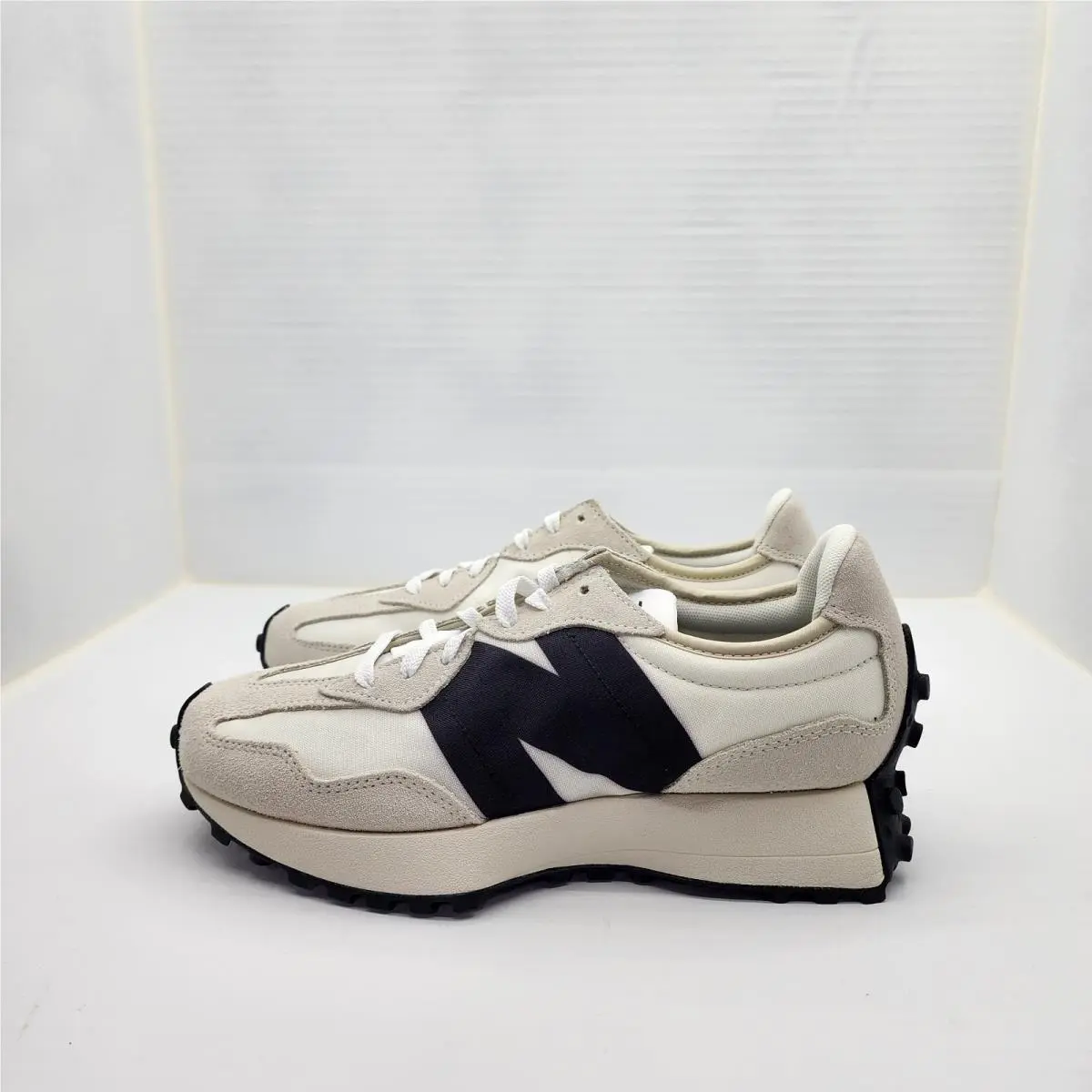 327 Women`s Athletic Running Sneakers Sea Salt Black Size 7.5 by New Balance