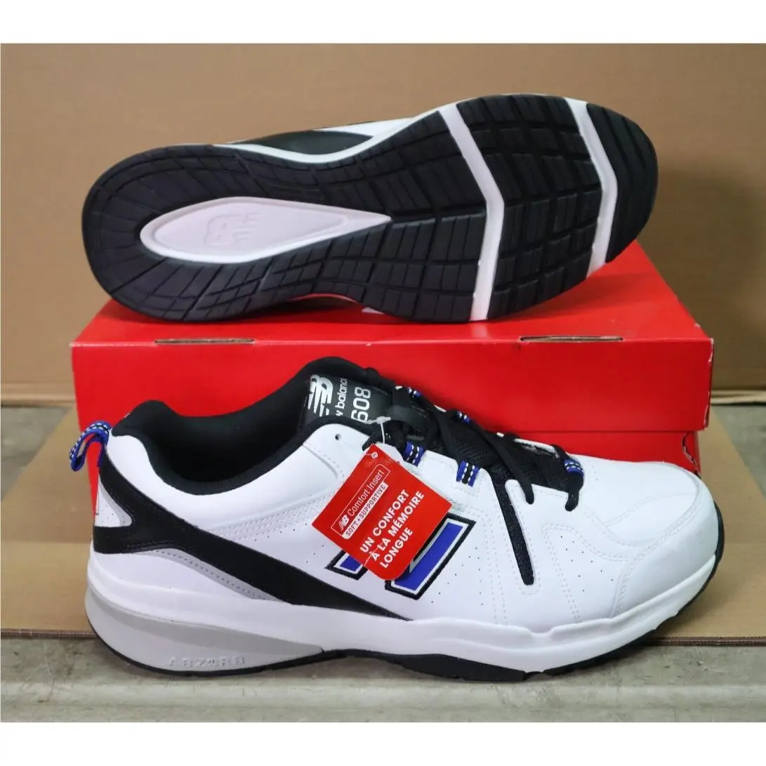 New Balance Men`s 608 V5 Casual Comfort Cross Trainer White/team Royal 16 EW