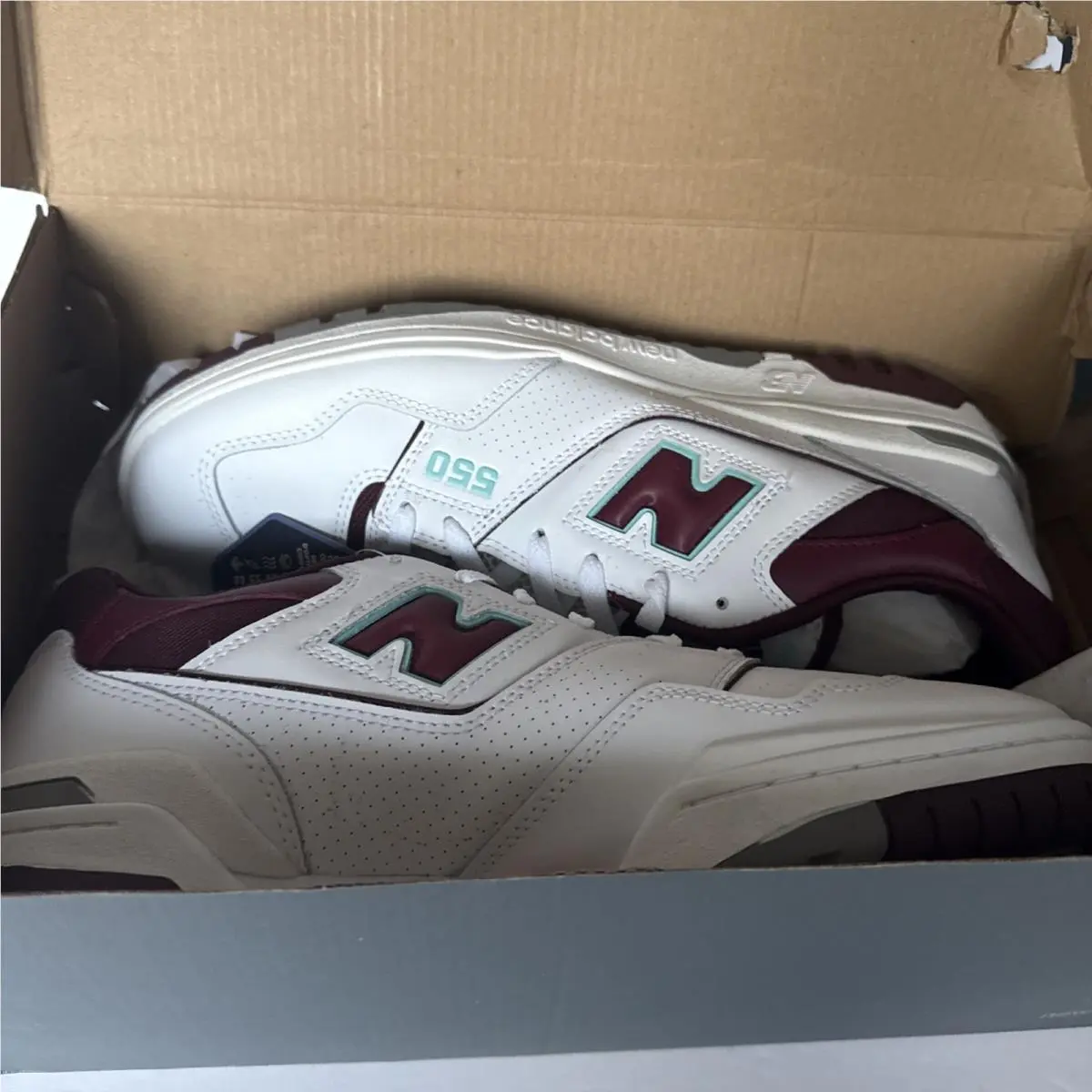New Balance shoes - New Balance 550 - BB550WBG - White, Burgundy 0