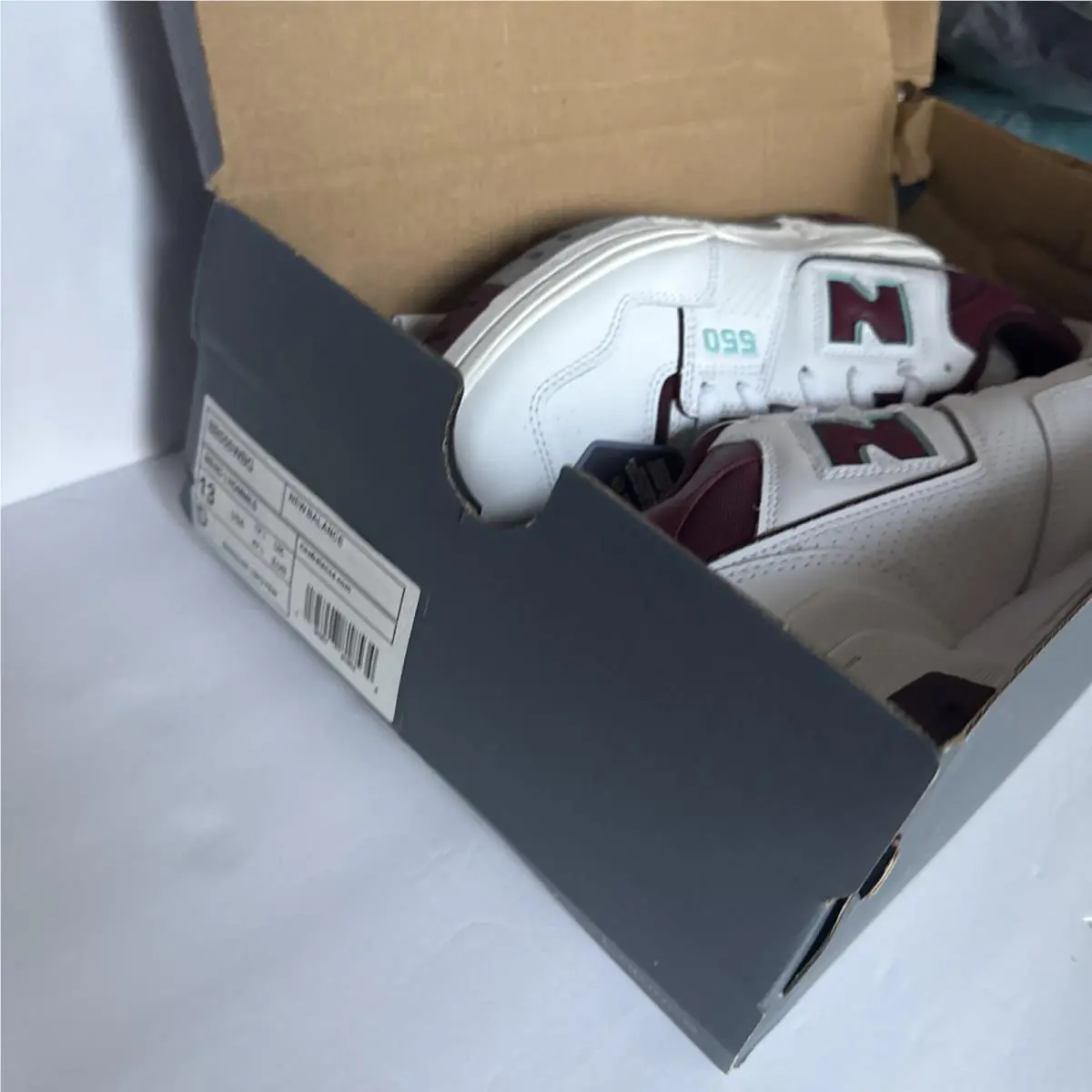 New Balance shoes - New Balance 550 - BB550WBG - White, Burgundy 1