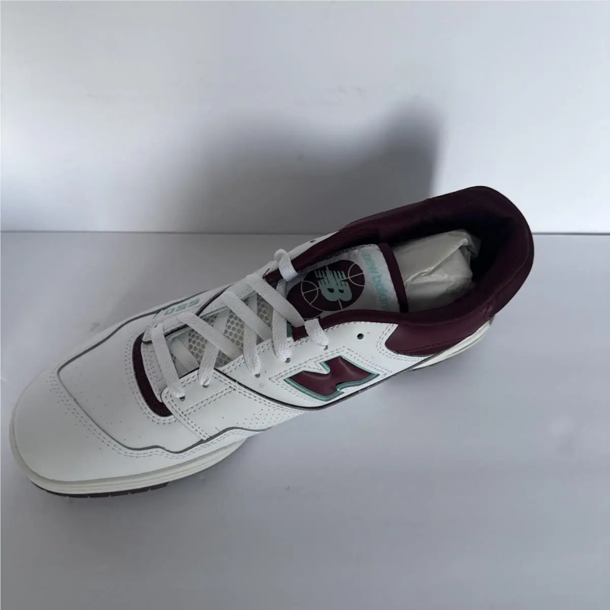 New Balance shoes - New Balance 550 - BB550WBG - White, Burgundy 4