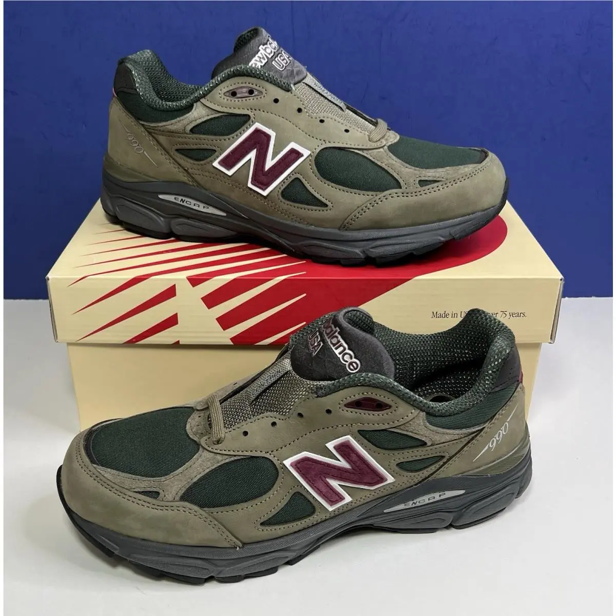 New Balance Teddy Santis 990v3 Mens Size 10.5 D Green Purple M990GP3 Made in Usa
