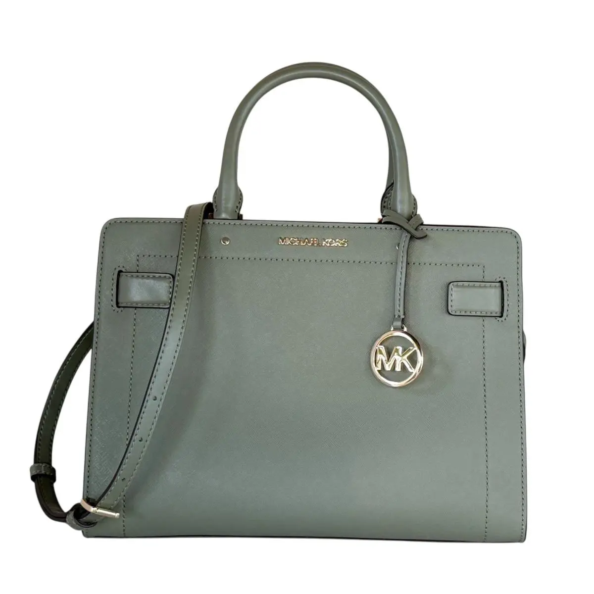 Michael Kors Rayne Medium East West Satchel Shoulder Crossbody Bag Army Green