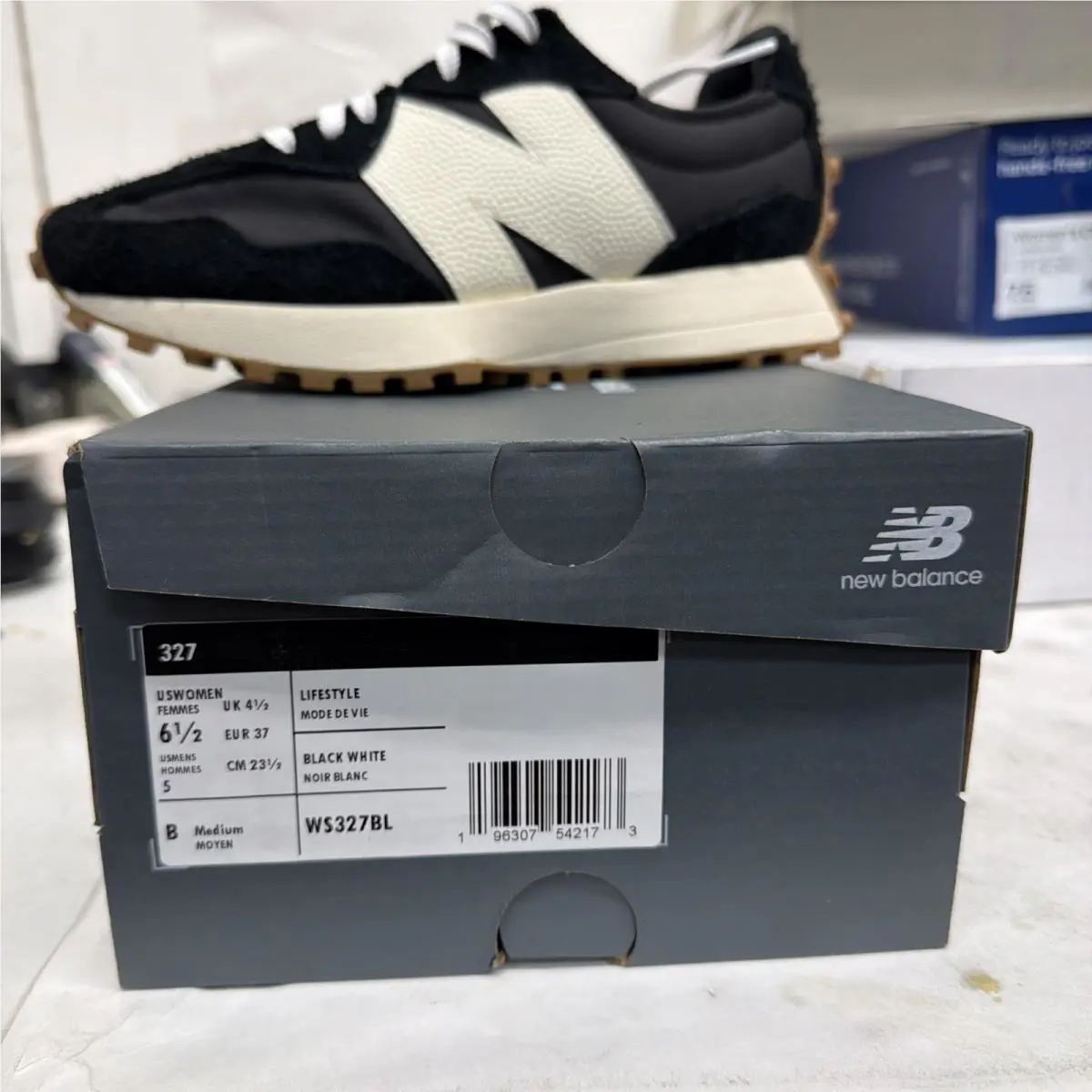 New Balance shoes - New Balance 327 - WS327BL - Black White (UPC: 196307542173) 0