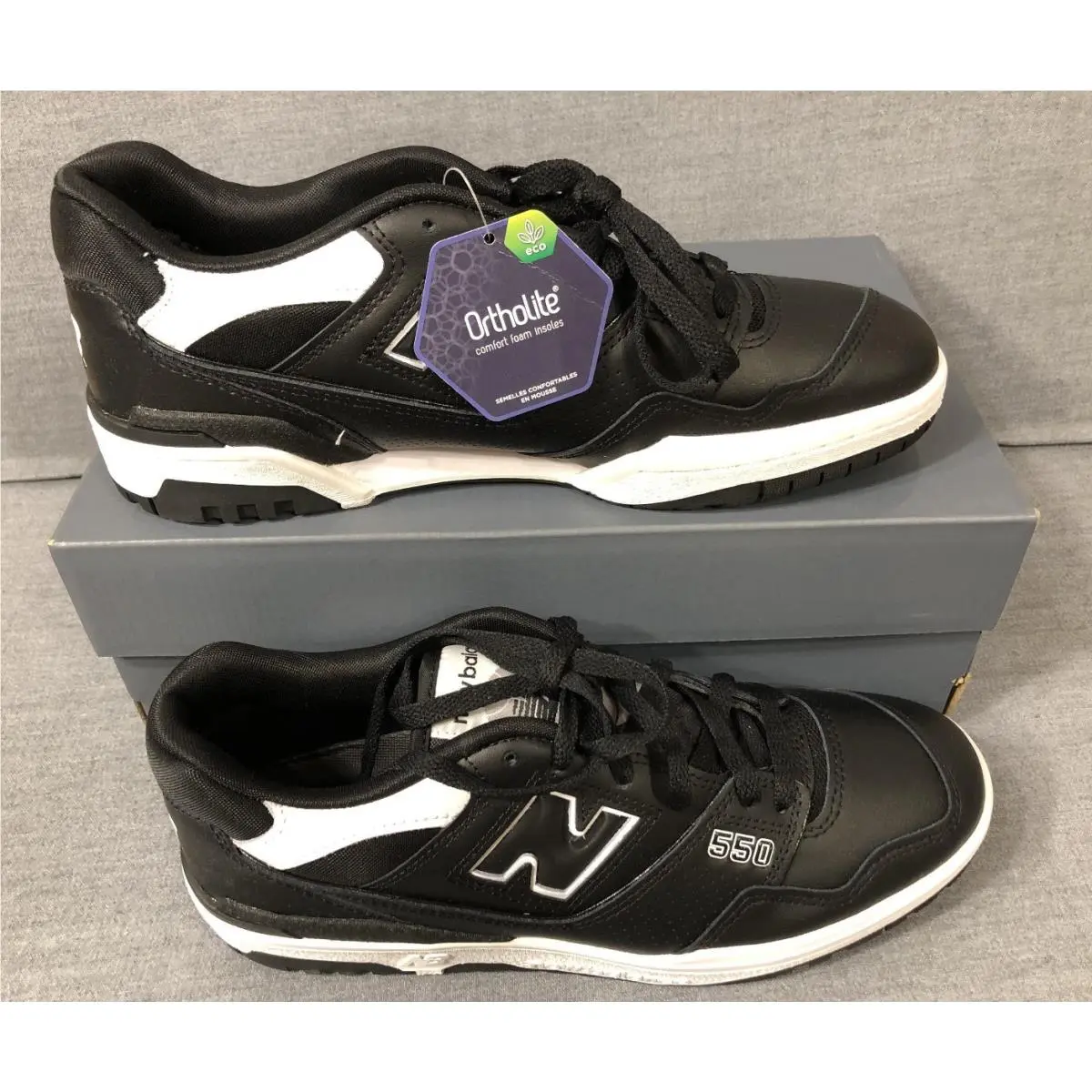 New Balance 550 Black White Men`s Sneakers sz 9.5M