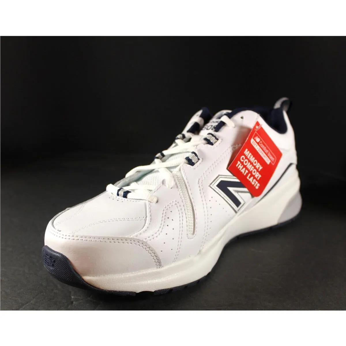 New Men`s New Balance 608 White Navy Leather Training Shoes MX608WN5
