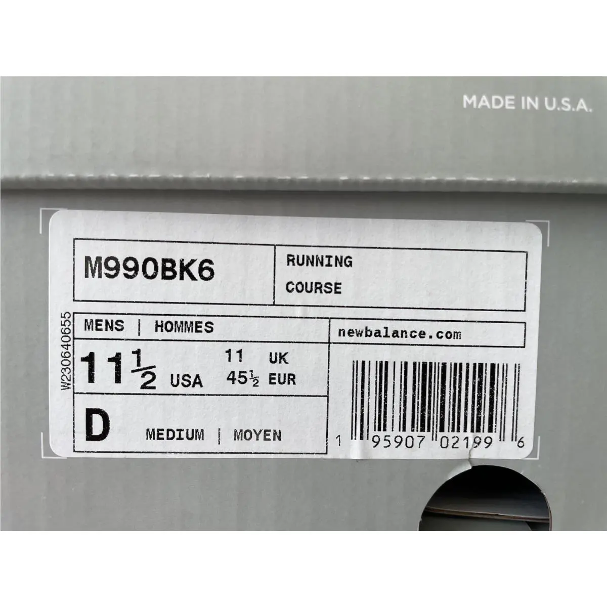 New Balance shoes - M990BK6 - M990BK6 - BLACK/WHITE (UPC: 195907022412) 10