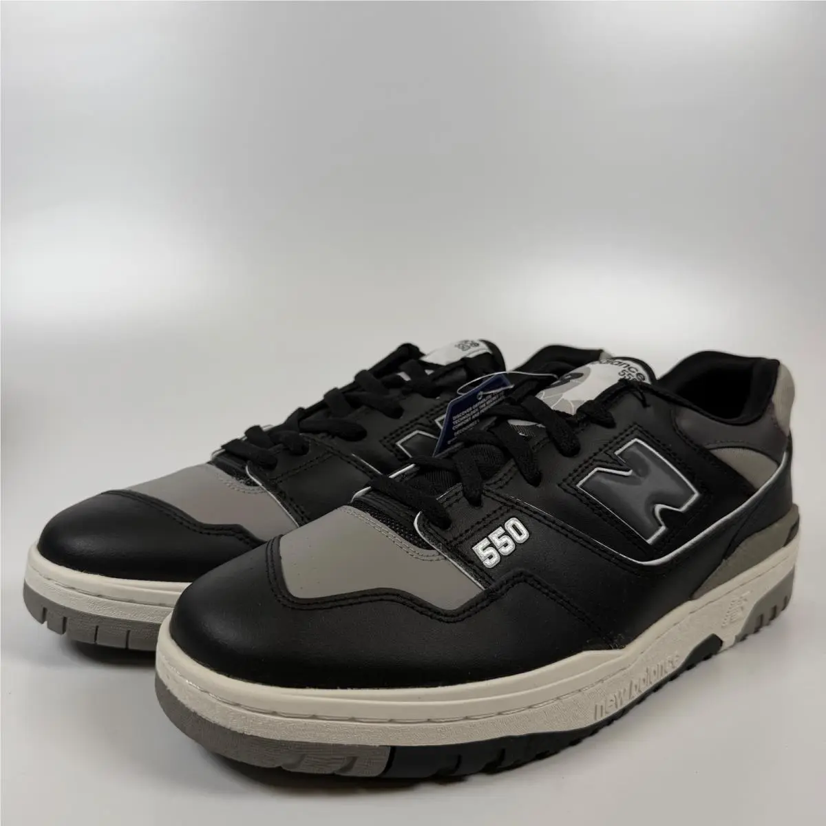 New Balance 550 Shadow Black Grey White Mens Sneakers BB550SR1 Size 12